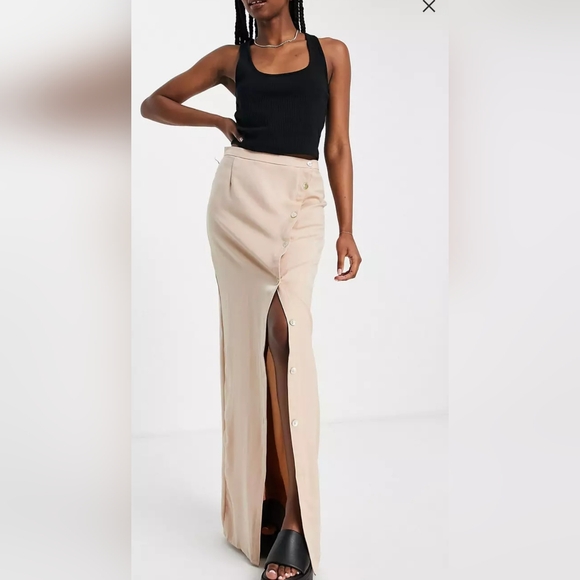 NWT ASOS Lola May Satin Maxi Skirt - Picture 1 of 4